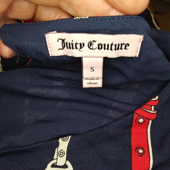Juicy Couture 2012 English Snaffle Red & Navy Equestrian Print Silk Sheath Dress - Picture 8 of 11